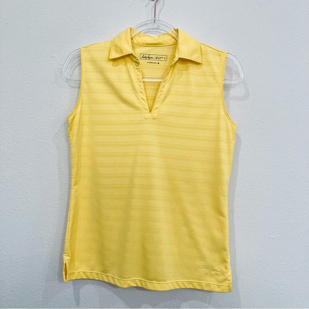 Lady Hagen Butter Yellow Hydro-Dri Golf Sleeveless Polo Shirt Activewear - Small